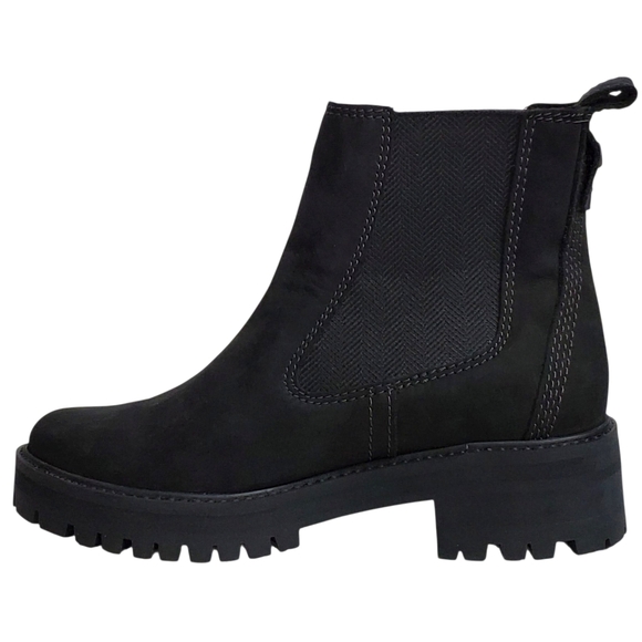 NWB Timberland courmayeur valley chelsea boots black leather block heel classic - Picture 9 of 16
